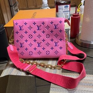 Louis Vuitton Pink and Blue Crossbody Bag